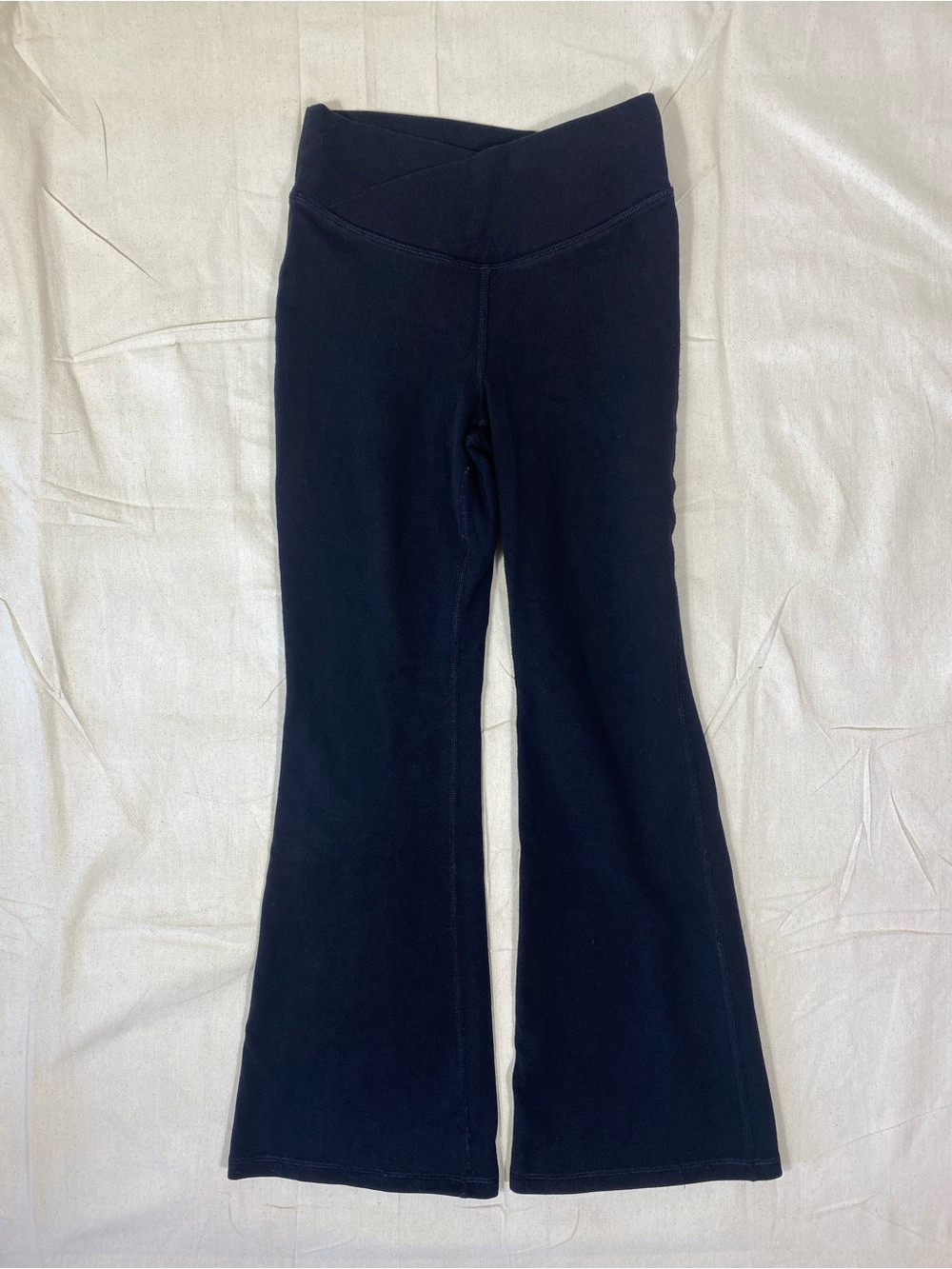 Girls Black Old Navy Crossover High Waist Flare Leggings